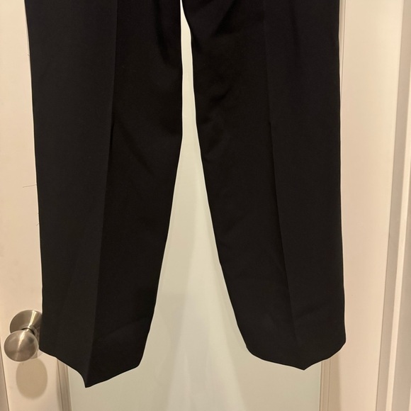 Louben Black Wide Leg Dress Pants Size 8 | Side Zip Tailored Work Trousers - Picture 6 of 13